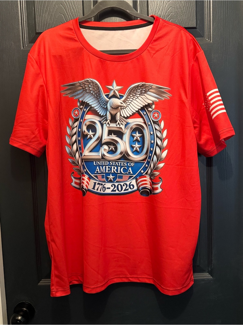 USA 250th Anniversary Eagle T-Shirt - 1776-2026 - Men's 2XL - Red